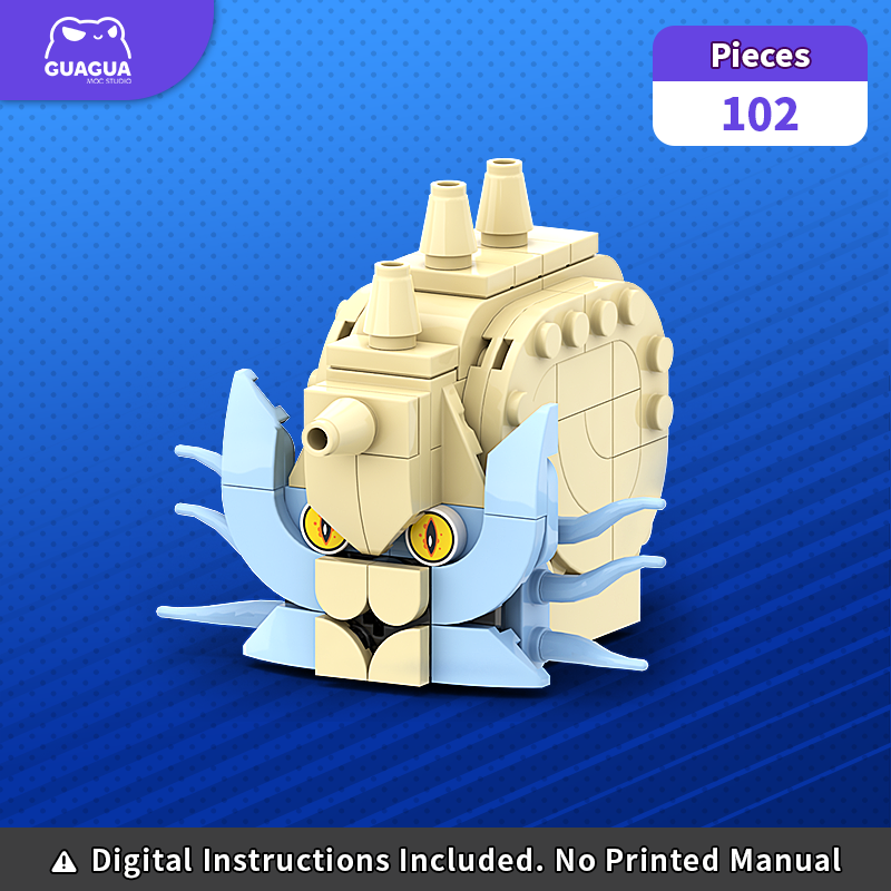 Fossil Family: Mega Aerodactyl/Kabutops/Kabuto/Omanyte/Omastar MOC Set