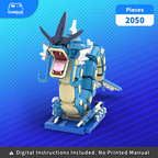 Gyarados / Shiny Gyarados MOC Brick Set