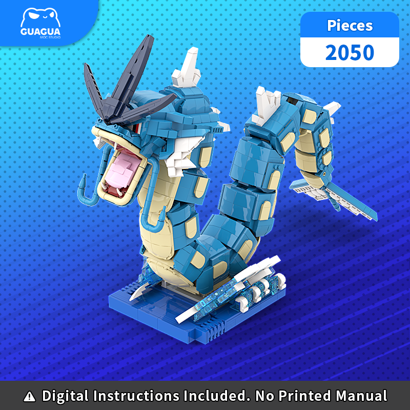 Gyarados / Shiny Gyarados MOC Brick Set