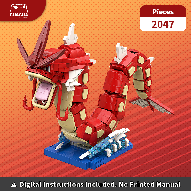 Gyarados / Shiny Gyarados MOC Brick Set