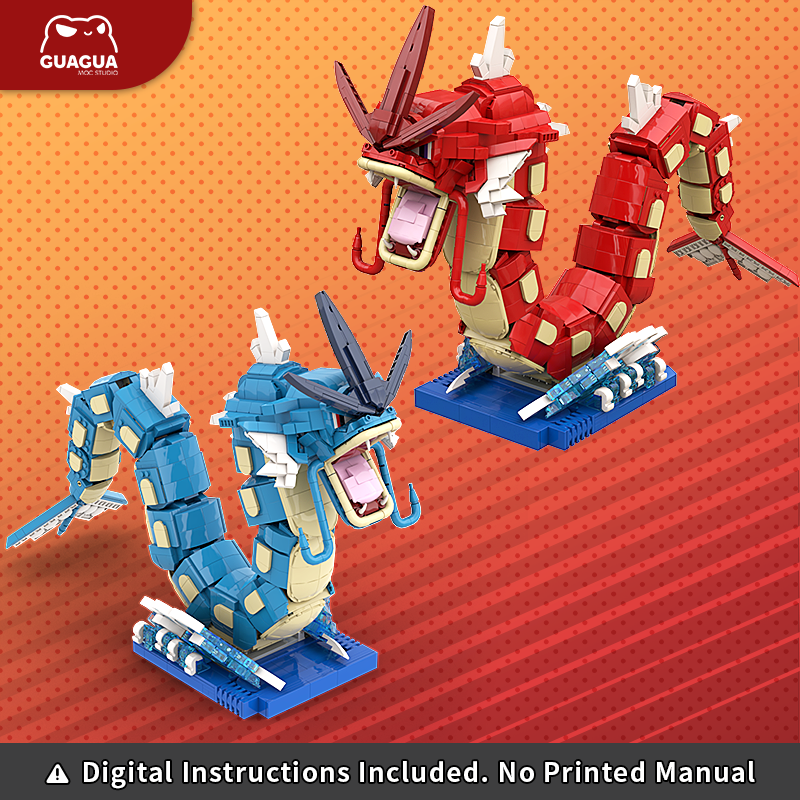Gyarados / Shiny Gyarados MOC Brick Set